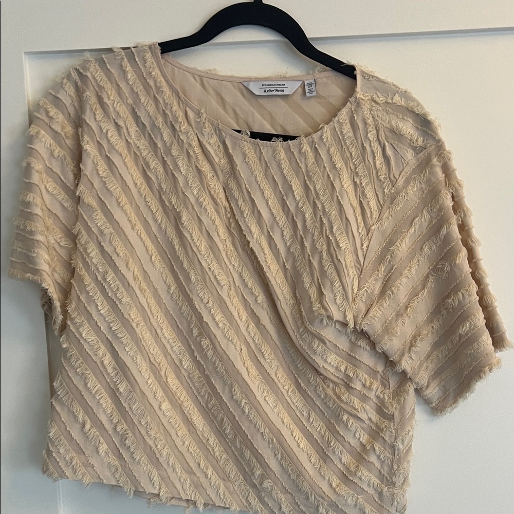 & Other Stories Fringe Detail Cream Top